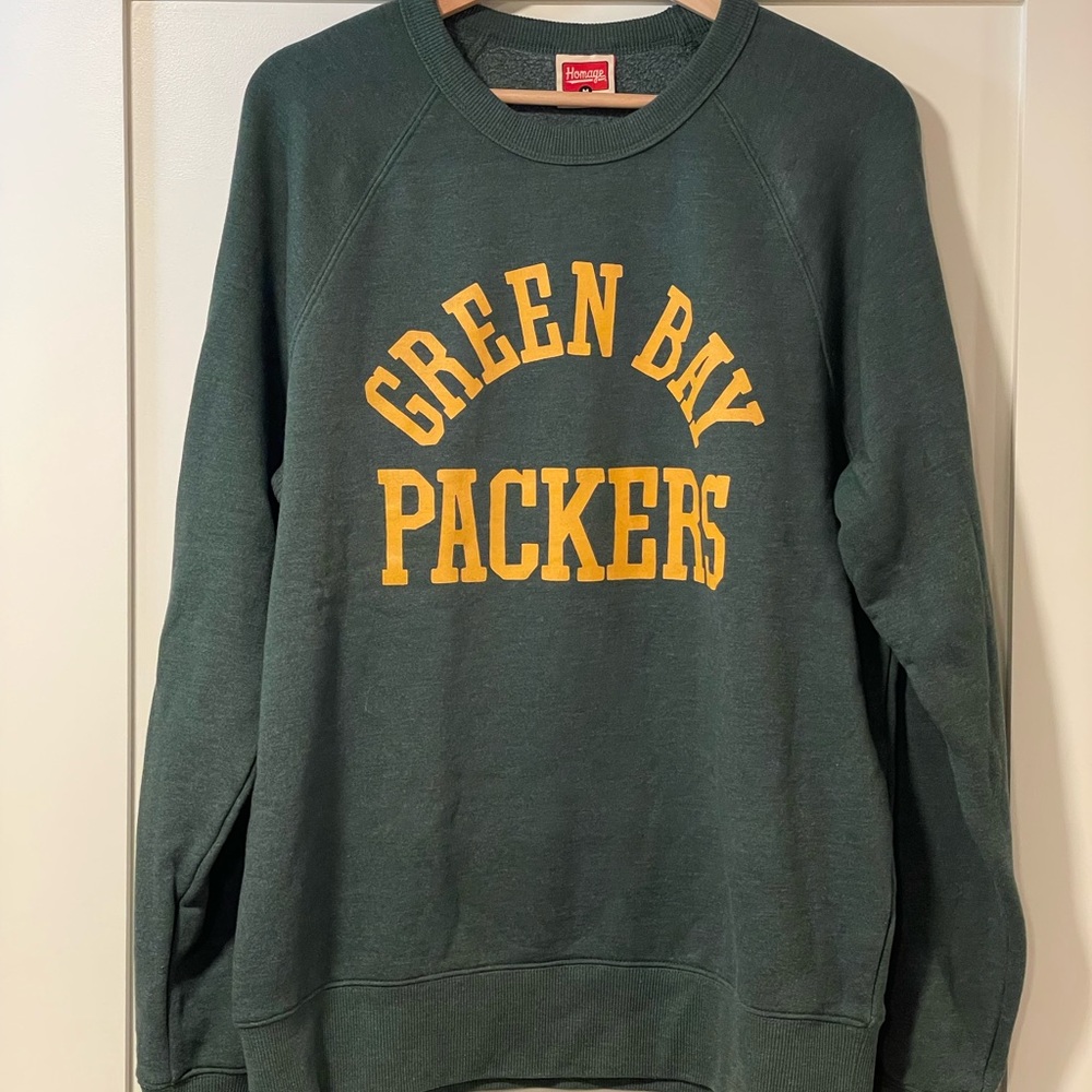 NEW Green Bay Packers Crewneck Sweatshirt by Homage, MEDIUM